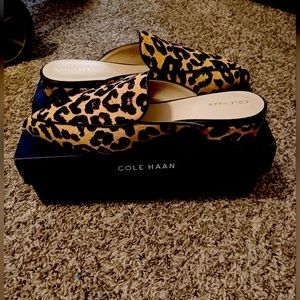 Brand New Cole Haan piper mule ocelot haircalf pt 7.5